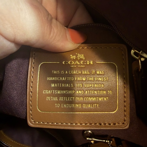 Coach Black Satchel with Cream Scarf Accent - Picture 9 of 9